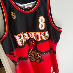 Mitchell & Ness Black and Red Hawks Jersey